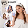 Picture of RHOS Hair Brush with Mirror for Women, Girls - Compact Folding Brush with Soft Nylon Bristles and Mirror - Portable Hair Brush for Travel (Purple)