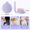 Picture of RHOS Hair Brush with Mirror for Women, Girls - Compact Folding Brush with Soft Nylon Bristles and Mirror - Portable Hair Brush for Travel (Purple)