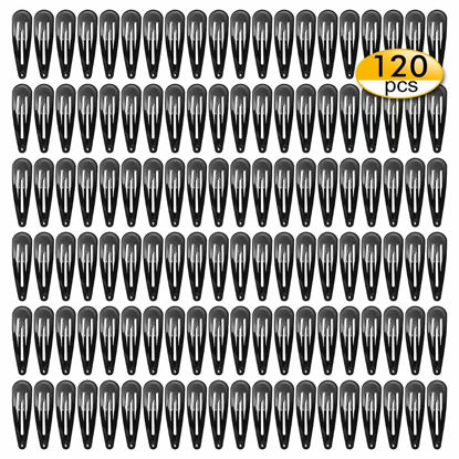 Picture of 120-Pack Black Hair Clips - Durable Hair Snap Clips, Non-Slip Hairpins for Women & Girls - Perfect for Everyday Styling, Updos, Braids, and Bun Hairstyles