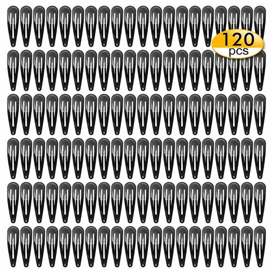 Picture of 120-Pack Black Hair Clips - Durable Hair Snap Clips, Non-Slip Hairpins for Women & Girls - Perfect for Everyday Styling, Updos, Braids, and Bun Hairstyles