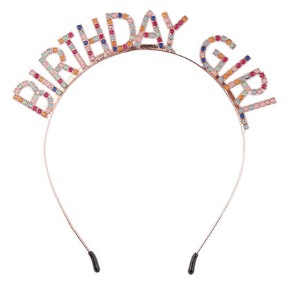 Picture of AOPRIE Birthday Girl Headband Baroque Birthday Tiara for Women Girls Happy Birthday Princess Crown Rhinestone Happy Birthday Accessories