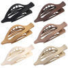 Picture of CHANDAT Flat Hair Clip 6 pcs Lay Down Claw Clips Hair Accessories for Women -Brown