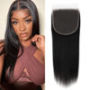 Picture of BEEOS 6x6 HD Lace Closure Only, Pre Plucked Straight Human Hair 0.10mm Ultra-thin Melted Invisible Swiss Lace Closure 16 Inch