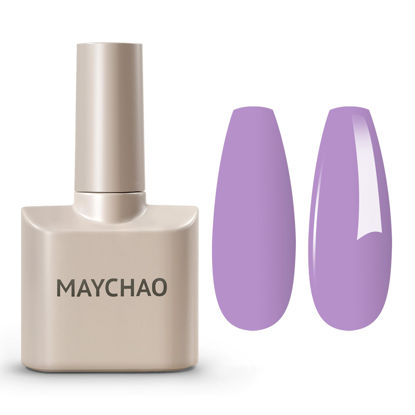 Picture of MAYCHAO 15ML Bight Purple Gel Nail Polish 1Pc Wisteria Gel Polish Soak Off UV LED Nail Polish Nail Art Starter Manicure Salon DIY at Home, 0.5 OZ