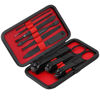 Picture of Glamne Manicure Set Nail Clippers Kit Professional Stainless Steel Nail Care Tools with Leather Travel Case 10 in 1 Black