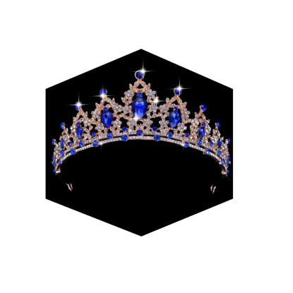 Picture of Kamirola - Queen Crown and Tiara Princess Crown for Women and Girls （01） (Gold Blue)