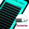 Picture of VAVALASH 3 Tips Triple YYY Lash Extensions D Curl 0.07mm Tray Easy Premade Volume 2D Fans Eyelash Extension YY Type Natural Volume Lashes Extension Soft Matte Black Lashes (YYY-0.07-D-8-15mm)