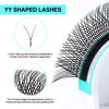 Picture of VAVALASH 3 Tips Triple YYY Lash Extensions D Curl 0.07mm Tray Easy Premade Volume 2D Fans Eyelash Extension YY Type Natural Volume Lashes Extension Soft Matte Black Lashes (YYY-0.07-D-8-15mm)