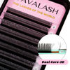 Picture of VAVALASH 3D Dual-core W Shape Eyelash Extension 3D W Premade Fans 0.07 C Curl Volume Lash Extensions Easy Fanning False Lashes Matte Black Premade Cluster W Lashes(Dual-core-3D-0.07-C-8-15mm）