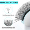Picture of VAVALASH 4D Double Tips W Shape Eyelash Extension 4D WW Premade Fans 0.07 D Curl Volume Lash Extensions Easy Fanning False Lashes Matte Black Volume Premade Cluster W Lashes(WW-4D-0.07-D-8-15mm）