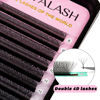 Picture of VAVALASH 4D Double Tips W Shape Eyelash Extension 4D WW Premade Fans 0.07 C Curl Volume Lash Extensions Easy Fanning False Lashes Matte Black Volume Premade Cluster W Lashes(WW-4D-0.07-C-8-15mm）