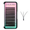 Picture of VAVALASH 3D Double Tips W Shape Eyelash Extension 3D WW Premade Fans 0.07 D Curl Volume Lash Extensions Easy Fanning False Lashes Matte Black Volume Premade Cluster W Lashes(WW-3D-0.07-D-8-15mm）