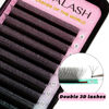 Picture of VAVALASH 3D Double Tips W Shape Eyelash Extension 3D WW Premade Fans 0.07 D Curl Volume Lash Extensions Easy Fanning False Lashes Matte Black Volume Premade Cluster W Lashes(WW-3D-0.07-D-8-15mm）