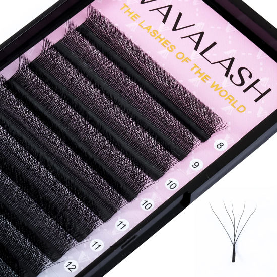 Picture of VAVALASH W-shaped Eyelash Extension 5D Premade Fans 0.07 C Curl Volume Lash Extensions Easy Fanning Lashes Matte Black Volume Premade W Lashes(W Shaped-5D-0.07-C-14mm）