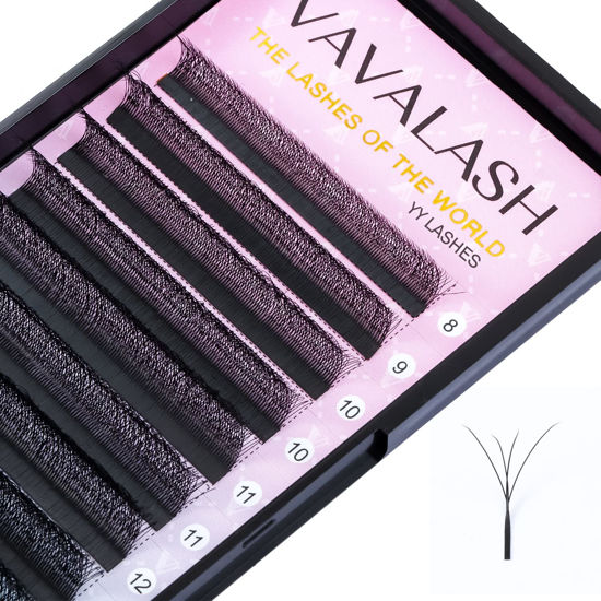 Picture of VAVALASH W-shaped Eyelash Extension 4D Premade Fans 0.07 C Curl Volume Lash Extensions Easy Fanning Lashes Matte Black Volume Premade W Lashes(W Shaped-4D-0.07-C-15mm）