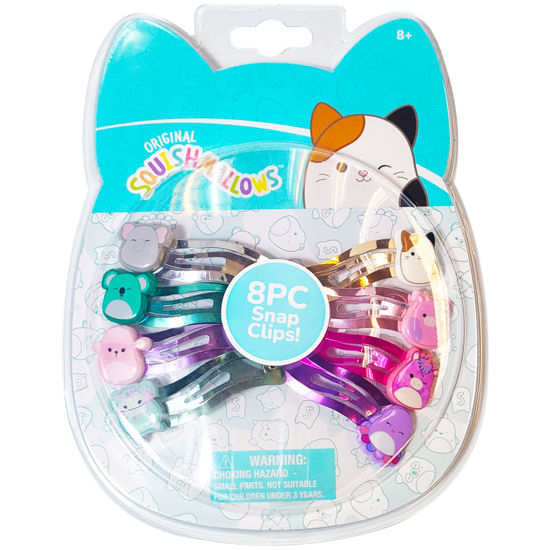 Picture of Kids Hair Clips for Girls Squishmallows Snap Clips 8 Pack Multi Color Ages 8+
