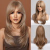 Picture of HAIRCUBE Blonde Wigs for Women,Long Layered Wigs with Bangs Heat Resistant Synthetic Fibre Wigs(pelucas de cabello natural)