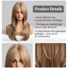 Picture of HAIRCUBE Blonde Wigs for Women,Long Layered Wigs with Bangs Heat Resistant Synthetic Fibre Wigs(pelucas de cabello natural)