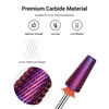 Picture of MelodySusie Professional 5 in 1 Nail Drill Bits, 3/32'' Carbide Tungsten Multi-function, Suitable for Manicure Pedicure Cuticle Gel Polishing, Purple, Fine