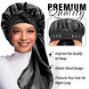 Picture of 2Pcs Bonnets for Black Women Braid Bonnet, Large Long Satin Bonnet for Braids, Silk Bonnet with Stretchy Tie Band Sleep Cap Hair (2Pcs-Black&Leopard)