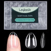Picture of Extra Short Almond Nail Tips, 216pcs Acrylic Fake Nails Soft Gel X Nail Tips, Full Cover Pre-Shaped Matte Clear Press on Nails for Extension, Diy at Home Manicure 12 Sizes