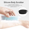 Picture of Silicone Body Scrubber, Exfoliating Silicone Body Shower, Silicone Loofah 2 in 1 Bath and Shampoo Brush, Body Scrubber Shower Cleaning Exfoliating for Sensitive Skin, Lather Well 2 PCS Black and Blue