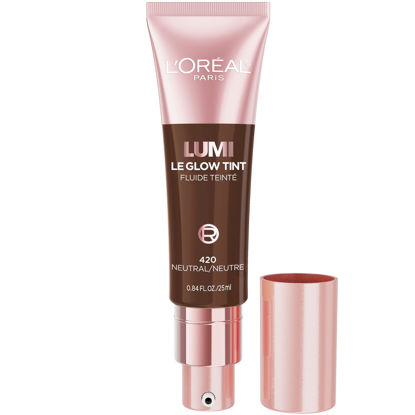 Picture of L’Oréal Paris Lumi Le Glow Skin Tint, Lightweight Water-Based Tinted Serum with Foundation-Like Coverage, Glow Illuminator, Neutral 420, 0.85 Fl Oz