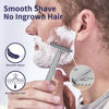 Picture of Matte Silver Safety Razor for Men and Women, Single Blade Razors for Men, Metal Razors for Women, with 10 Double Edge Safety Razor Blades, Open Comb Razor Head for Long Thick Body Hair, Zero Waste