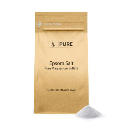Picture of Pure Original Ingredients Epsom Salt, 3 lb, Pure Magnesium Sulfate, Food Grade, Bathing & Soaking