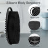 Picture of Soft Silicone Body Scrubber 2 PCS Silicone Body Shower, Silicone Loofah 2 in 1 Bath and Shampoo Brush, Body Scrubber Shower Cleaning Exfoliating Use for Sensitive Skin, Lather Well(Black and Green)