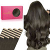 Picture of WENNALIFE Tape in Hair Extensions Human Hair, 20pcs 50g 24 inch Cool Dark Brown Remy Hair Extensions Straight Human Hair Tape in Extensions Skin Weft Tape Extensions Human Hair