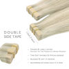 Picture of WENNALIFE Tape in Hair Extensions Human Hair, 20pcs 50g 14 inch Ash Blonde Highlighted Platinum Blonde Remy Hair Extensions Straight Human Hair Tape in Extensions Skin Weft Tape Extensions Human Hair