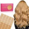 Picture of WENNALIFE Tape in Hair Extensions Human Hair, 40pcs 60g 10 inch Strawberry Blonde Hair Extensions Real Human Hair Straight Tape in Extensions Invisible Human Hair Extensions Reusable Real Hair