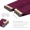 Picture of WENNALIFE Tape in Hair Extensions Human Hair, 20pcs 50g 24 inch Light Burgundy Remy Hair Extensions Straight Human Hair Tape in Extensions Skin Weft Tape Extensions Human Hair