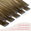 Picture of WENNALIFE Tape in Hair Extensions Human Hair Ombre Walnut Brown to Ash Brown and Bleach Blonde Tape in Extensions, 10pcs 30g 20 inch Remy Invisible Tape Ins Straight Real Human Hair Tape in Extensions