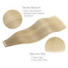 Picture of WENNALIFE Tape in Hair Extensions Human Hair, 20pcs 50g 24 inch Balayage Dirty Blonde to White Blonde Remy Hair Extensions Straight Human Hair Tape in Extensions Skin Weft Tape Extensions Human Hair