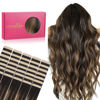 Picture of WENNALIFE Tape in Hair Extensions Human Hair, 40pcs 100g 22 inch Balayage Natural Black to Chestnut Brown Hair Extensions Real Human Hair Straight Tape in Extensions Invisible Human Hair Extensions