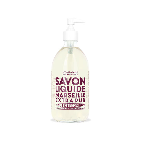 Picture of Compagnie de Provence Savon de Marseille Extra Pure Liquid Soap - Fig of Provence - 16.7 Fl Oz Glass Pump Bottle