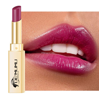 Picture of DE'MUMU Purple Lipstick for Women Hydrating Lipstick Glossy Moisture Lip Gloss Sheer-Medium Coverage, Long Lasting Lipsticks for Dry Lips, DM92 Purplish Red