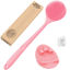 Picture of Manmihealth Silicone Back Scrubber(Thin Bristles) & Soft Bath Brushes Set, Super-Cleaning Body Scrubber & Super-Lathering Soft Bath Glove Combination, with a Free Hook.(Pink)