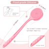 Picture of Manmihealth Silicone Back Scrubber(Thin Bristles) & Soft Bath Brushes Set, Super-Cleaning Body Scrubber & Super-Lathering Soft Bath Glove Combination, with a Free Hook.(Pink)