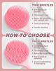 Picture of Manmihealth Silicone Back Scrubber(Thin Bristles) & Soft Bath Brushes Set, Super-Cleaning Body Scrubber & Super-Lathering Soft Bath Glove Combination, with a Free Hook.(Pink)