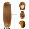 Picture of Opini Mannequin Head with 80% Human Hair Cosmetology Mannequin Head Doll Head for Hair and Makeup Practice Head (#27 Brown No Makeup)