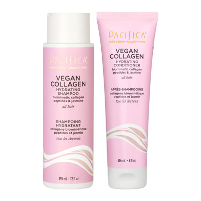 Picture of Pacifica Shampoo & Conditioner Set - Vegan Collagen Hydrating Hair Care, Restore Shine, Moisture, Repair Split Ends, For Dry, Damaged Hair Clean Vegan & Cruelty-Free Dermatologist Tested
