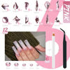 Picture of qiipii 2052Pcs Pink Nail Rhinestones 12 Shapes Light Pink Rhinestones for Nails Flatback K9 Glass Gems Round Beads Stones Diamonds Crystals Nail Charms Art Supplies for Nails Face Eyes Makeup Crafts