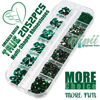 Picture of qiipii 2052Pcs Emerald Green Nail Art Rhinestones Kit Green Nail Charms Multi Shapes Crystal Flatback Rhinestones Big Gems + Round Beads Glass Stones Diamonds jewels for Nails Faces Eyes Makeup Crafts