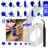Picture of qiipii 2052Pcs Blue Nail Rhinestones Multi Shapes Sapphire Rhinestones for Nails Flatback Nail Gems K9 Glass Royal blue Round Beads Stones Diamonds Nail Charms Art for Nails Face Eyes Makeup Crafts