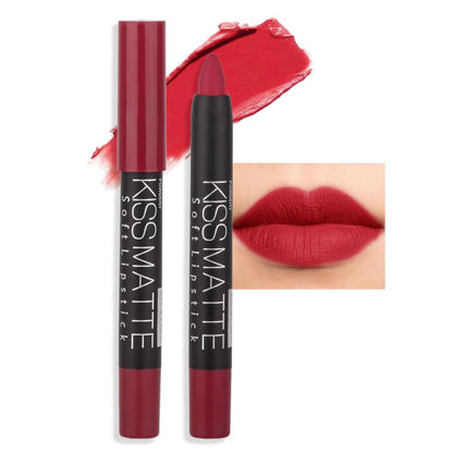 Picture of evpct DNM 1Pcs Red Matte Lipstick and Lip Crayon Liner Pencil Pen Set for Women Lip Stain Long Lasting Waterproof labiales mate magicos 24 horas originales pintalabios permanente 24 horas 13