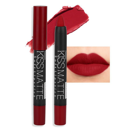 Picture of evpct DNM 1Pcs Deep Dark Red Matte Lipstick and Lip Crayon Liner Pencil Pen Set for Women Lip Stain Long Lasting Waterproof labiales mate magicos 24 horas originales pintalabios permanente 24 horas 18