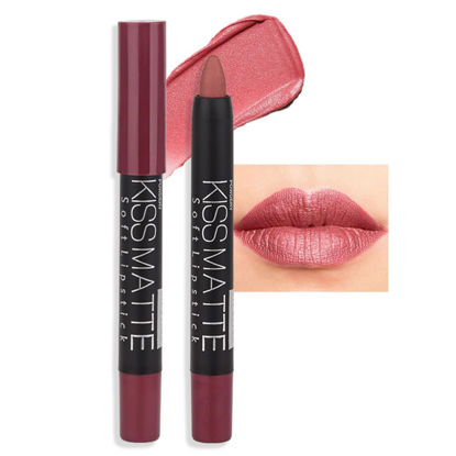 Picture of evpct DNM 1Pcs Light Pink Metallic Lipstick and Lip Crayon Liner Pencil Pen Set for Women Lip Stain Long Lasting Waterproof labiales mate magicos 24 horas originales pintalabios permanente 24 horas 01
